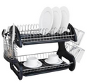 Kitchen Rack Organizer Dual Layers Bowls Shelf