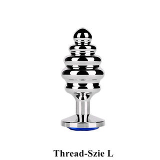 Buy thread-size-l Stainless Steel Butt Plug Anal Massager Spiral Beads Stimulation Thread Anal Plug Anus Sex Toy for Adult Couples SM Products