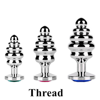 Stainless Steel Butt Plug Anal Massager Spiral Beads Stimulation Thread Anal Plug Anus Sex Toy for Adult Couples SM Products