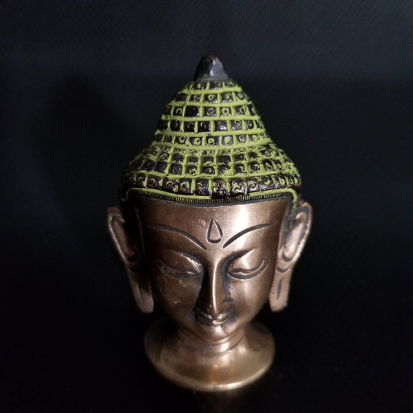 Lord Buddha Head Brass Statue