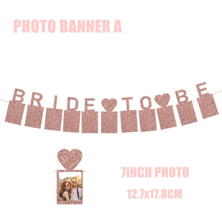 Buy photo-banner-a Bride to Be Party Decorations Latex Balloons Set Cup Plates Bachelorette Party Supplies Veil Sash Team Bride Wedding Decor