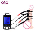 OLO Electric Shock Penis Ring Electro Stimulation Electric Shock Cock Ring Medical Therapy Massager Sex Toys for Men Silicone