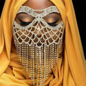 Luxury Tassel Rhinestone Mask for Face